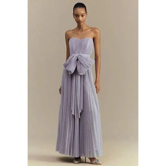 Hutch Dresses & Skirts - Hutch Cataline Sweetheart Pleated Tulle Bow Midi Dress NWT Size 4 Lavender
